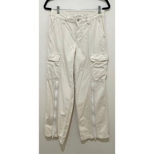 PacSun Cream Cargo Pants Utility Low Rise Puddle, Size Small